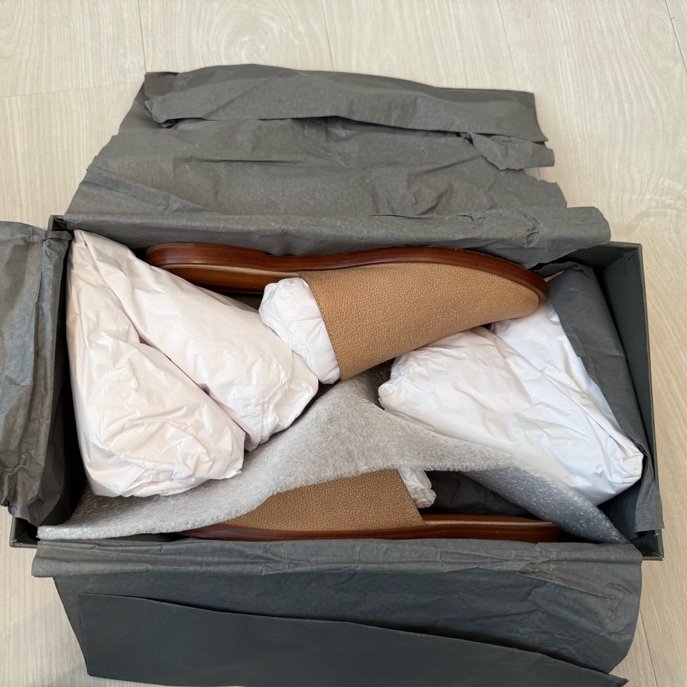 All Saints Rick Tan Leather Slip-On Mules - Picture 5 of 7